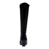 Aerosoles Binocular Tall Wedge Boot Black Faux Suede  BINOCULAR-SHEARLING Women's