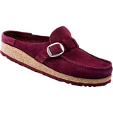 Birkenstock Buckley Shearling - Suede Maroon / Natural Suede / Shearling  1020657 Women's