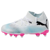 Puma Future 7 Match FG/AG Soccer Cleats White / Bright Pink  107729-01 Pre-School