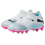 Puma Future 7 Match FG/AG Soccer Cleats White / Bright Pink  107729-01 Pre-School