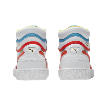 Puma Ralph Sampson Mid Glass White/Hot Coral/Ethereal Blue  371582-02 Men's