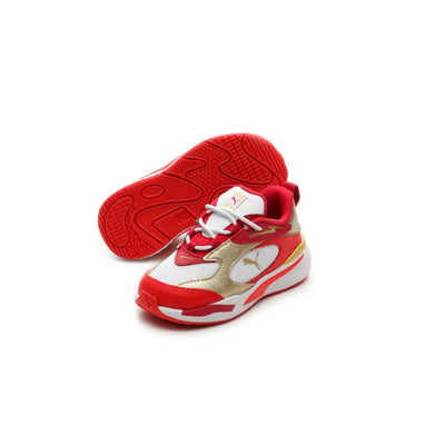 Puma RS-Fast Glitz AC White-Red-Puma Team Gold  384749-01 Toddler