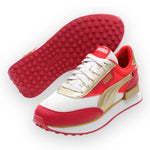 Puma Future Rider Glitz Jr White-Persian Red-Gold  384752-01 Grade-School