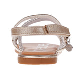 Bebe Girls Stylish Strappy Flat Sandals with Rhinestone Light Gold 2  448375 Pre-School