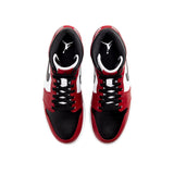 Nike Air Jordan 1 Mid Black / Gym Red - White  554724-069 Men's