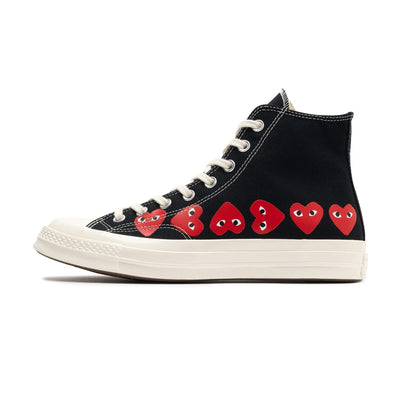 Converse Chuck 70 CDG Hi Black/High Risk Red/Egret  A08147C Men's