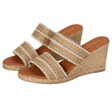 Andre Assous Nolita Raffia Wedge Natural / White  AA4NOL00 Women's