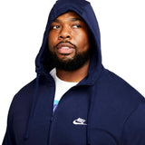 Nike Sportswear Club Fleece Full Zip Hoodie Navy/White  BV2645-410 Men's