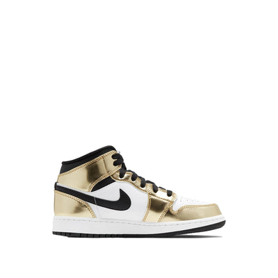 Nike Air Jordan 1 Mid SE Metallic Gold / Black - White  DC1420-700 Grade-School