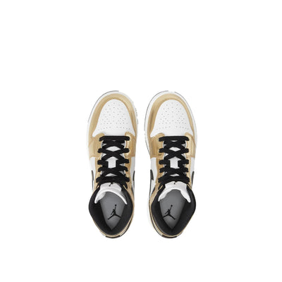 Nike Air Jordan 1 Mid SE Metallic Gold / Black - White  DC1420-700 Grade-School
