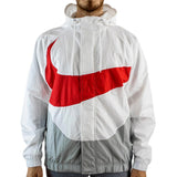 Nike Sportswear Swoosh Woven Lined Jacket White / Red / Grey  DD5967-100 Men's