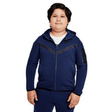 Nike Sportswear Tech Fleece Full Zip Hoodie Blue/Black  DD8755-410 Grade-School