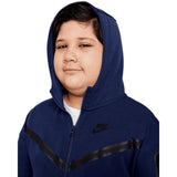 Nike Sportswear Tech Fleece Full Zip Hoodie Blue/Black  DD8755-410 Grade-School