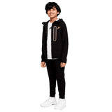Nike Sportswear Tech Fleece Full Zip Hoodie Black/Orange  DJ5494-010 Grade-School