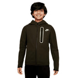 Nike Sportswear Tech Fleece Full Zip Hoodie Green/Black  DJ5494-355 Grade-School