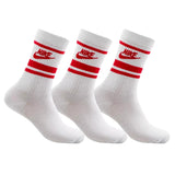 Nike NSW Everyday Essential Crew 3 Pack Socks White/Red  DX5089-102 Men's