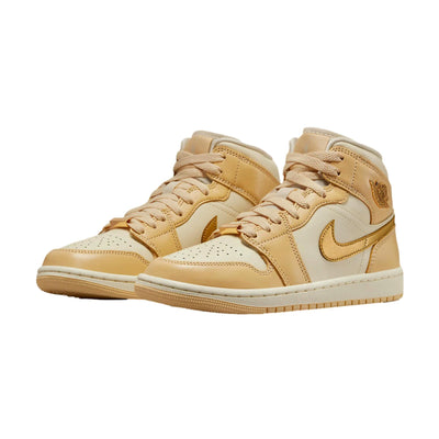 Nike Air Jordan 1 Mid SE Pale Vanilla/Metallic Gold  FB9892-200 Women's