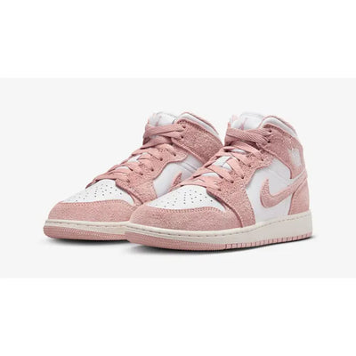 Nike Air Jordan 1 Mid SE White/Legend Pink-Sail  FN7432-161 Grade-School