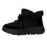 Fitflop F-Mode Water-Resistant Fleece-Lined Mesh Flatform Laced Booties Black / Black  IA4-001 Women's