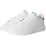 Adidas Advantage Base 2.0 White / White / Green  ID3889 Grade-School