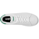 Adidas Advantage Base 2.0 White / White / Green  ID3889 Grade-School