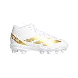 Adidas Adizero Impact.2 Molded American Football Shoes White / Gold Metallic / White  IE3997 Grade-School