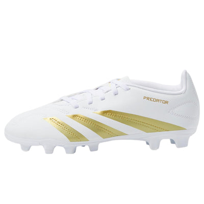 Adidas Predator Club J Football Boots Flexible Ground White / Gold Metallic / White  IF6426 Grade-School