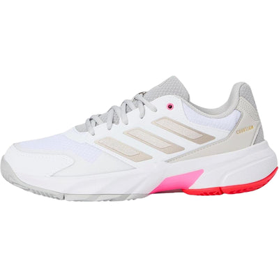 Adidas Courtjam Control 3 Tennis Shoes White / Iron Metallic / Lucid Red  IH2968 Women's