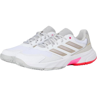 Adidas Courtjam Control 3 Tennis Shoes White / Iron Metallic / Lucid Red  IH2968 Women's