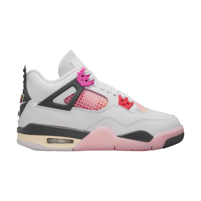 Nike Air Jordan 4 Retro Comic Off White / Fire Pink - Anthracite  IO2361-100 Grade-School