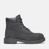 Timberland Premium 6 Inch Waterproof Boot Black Nubuck  TB-012907-001 Grade-School